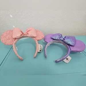Pair of Official Disney Minnie Ears in pink and violet